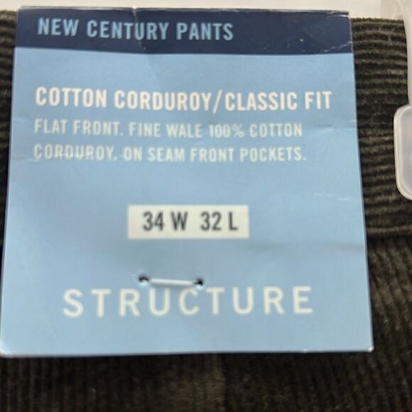 Structure men’s cotton corduroy flat front pants 34 X 32 - Picture 7 of 7